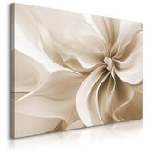 Obraz Na Płótnie Abstrakcja Kremowy Kwiat Dekoracja Glamour 100cm x 70cm