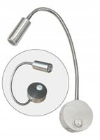 Srebrna lampka FLEXI nocna do czytania do sypialni Kiniet LED 3W Wobako