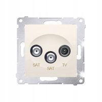 GNIAZDO ANTENOWE RTV-SAT-SAT PODWÓJNE SIMON 54 DASK2.01/41 KREMOWY
