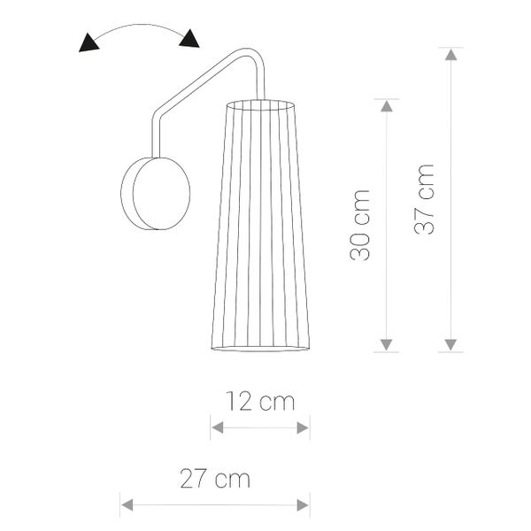 Drewniana lampa ścienna Dover 9261 ekologiczny kinkiet do salonu zdjęcie 3