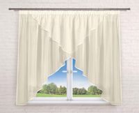 FIRANA GOTOWA 300X150, 2 SZPICE,WOAL ECRU, LAMÓWKA