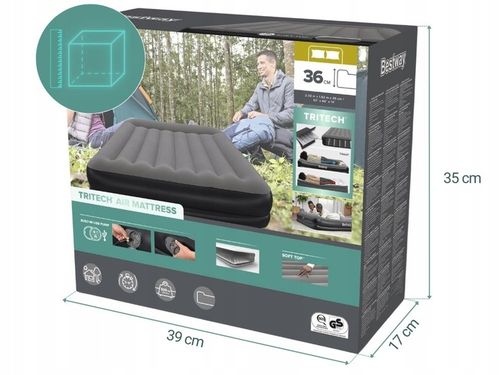 Materac Dmuchany Dwuosobowy Łóżko do Spania z Pompką USB Bestway 671BU na Arena.pl