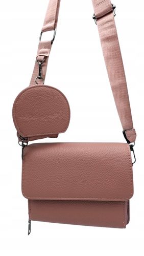 Victoria J. - torebka listonoszka portfelik pasek BOHO brudny róż VJ-938 na Arena.pl