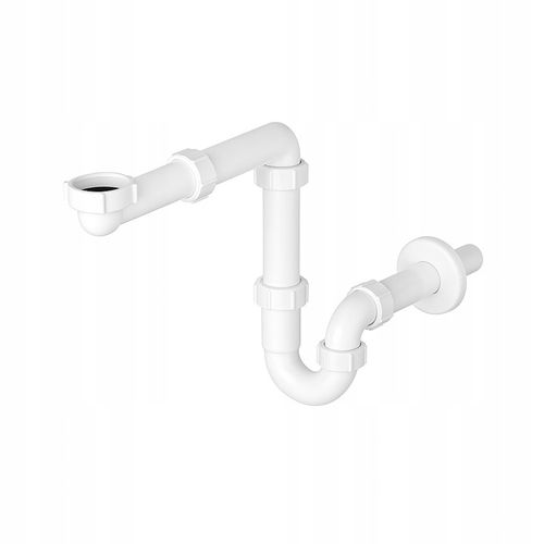 SYFON DO ZLEWU umywalki biały+korek do zlewu KLIKKLAK srebrny bez przelewu na Arena.pl