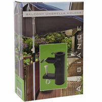 UCHWYT NA PARASOL DO BARIERKI METALOWY Z REGULACJĄ CZARNY 19,5 x 5,4 CM