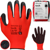 Rękawice Robocze MERCATOR Tech Red+Black Latex - L - 12 Par