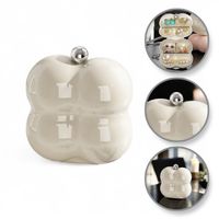 kuferek etui organzier przenośna szkatułka na biżuterię kremowa pd156k