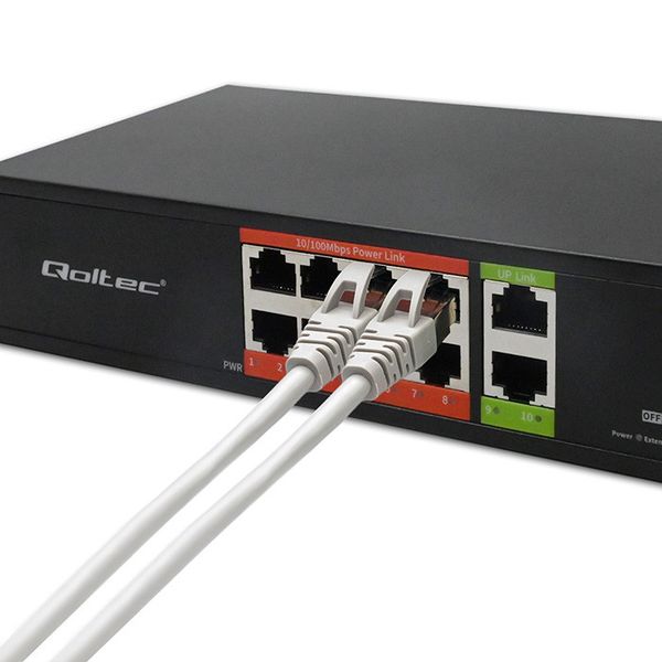 Qoltec Switch PoE 8+2 RJ45 Fast Ethernet 120W zdjęcie 4
