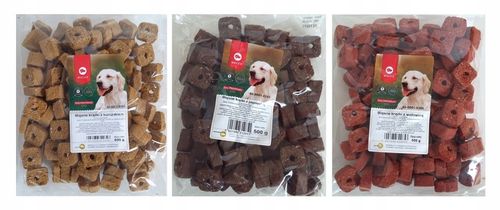 MACED MIĘSNE KRĄŻKI jagnięcina, wołowina i kurczak 3x500g Przysmak dla na Arena.pl