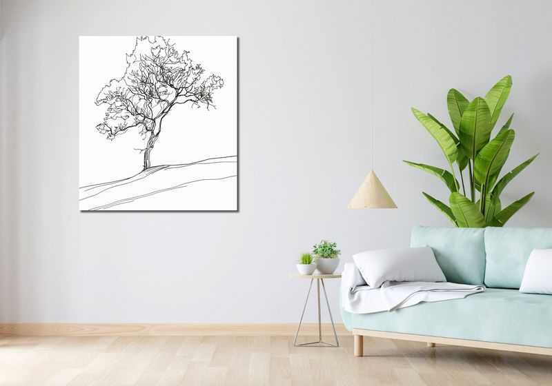 Obraz 90x100cm Drzewo w Zarysie zdjęcie 2