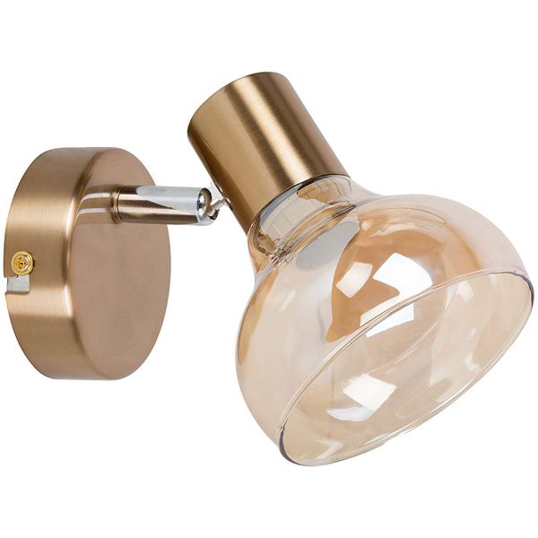 Kinkiet LAMPA ścienna HOLLY 5546 Rabalux metalowa OPRAWA szklany reflektorek antyczne złoto bursztynowy zdjęcie 5