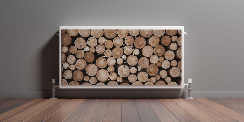 Osłona MAGNETYCZNA Na Grzejnik Stos Drewna Dekoracja 90cm x 60cm zdjęcie 3