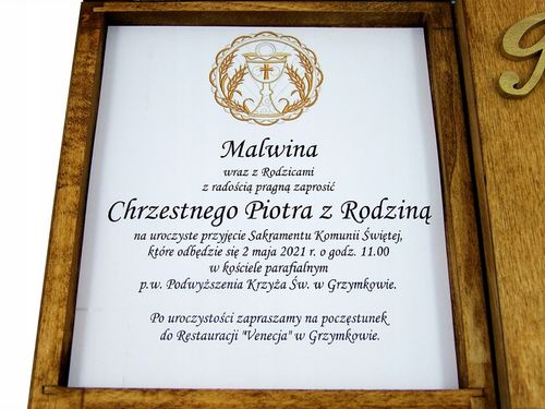 Zaproszenie Na Komunię Komunijne Dla Chrzestnych na Arena.pl