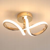 LAMPA SUFITOWA PLAFON LED ŻYRANDOL ZŁOTA NOWOCZESNA SALONU 3000K 20W 2250LM