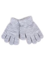 Rękawiczki chłopięce dwuwarstwowe pięciopalczaste szare 16 YOCLUB