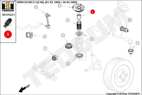 BMW 3 E46 ODBOJNIK AMORTYZATORA PRZÓD E46 98-05 na Arena.pl