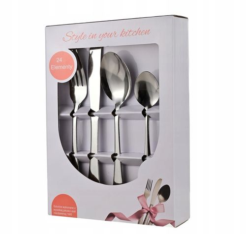 Zestaw Sztućców 24 Elementy Elegancki Design na 6 Osób (E) na Arena.pl