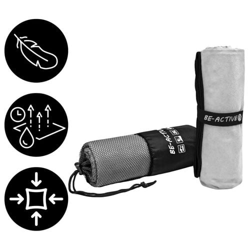 Ręcznik Szybkoschnący Z Mikrofibry 130X80 Szaro-Czarny na Arena.pl