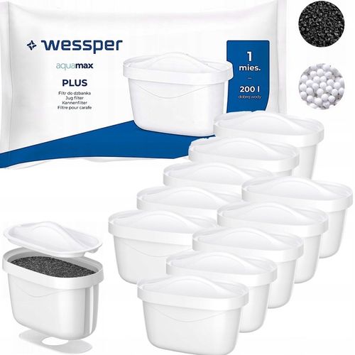 10x FILTR WESSPER AQUAMAX PLUS AQUA MAX Plus do WODY do DZBANKA BRITA DAFI na Arena.pl