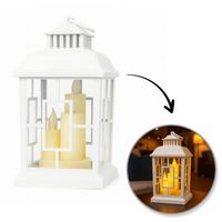 lampion dekoracyjny led z imitacją świec 12 x 23 cm - lamp54wz3