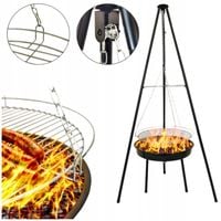 Grill Węglowy Ogrodowy Stabilny Trójnóg Palenisko Na Ognisko 2w1 PORZĄDNY
