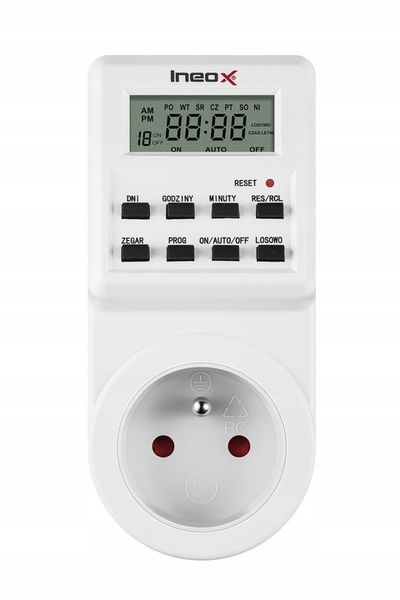 Elektroniczny Programator Czasowy Timer Włącznik Wyłącznik Ineox PC-01 zdjęcie 2