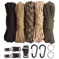 Linka lina Paracord 550 zestaw z klamrami karabińczykami 7 rdzeni 4 mm 30 m