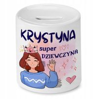 Skarbonka 330 Ml Dla Krystyny Córki Dziecka Z Nadrukiem Ze Zdjęciem