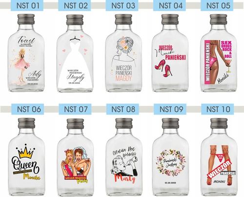 Butelka upominek na wieczór kawalerski BUTELKI Setki z nadrukiem UV napisem na Arena.pl