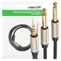 UGREEN AV126 Kabel TRS 3.5 mm do 2x TS 6.35 mm - 2m (szary)