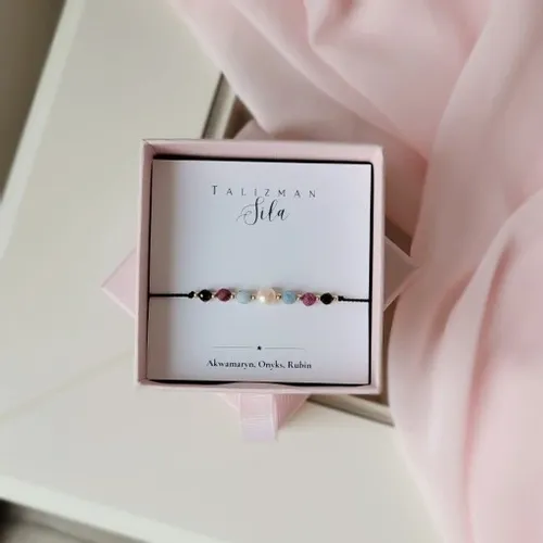 Bransoletka Talizman Siła Onyks Rubin Akwamaryn na Arena.pl