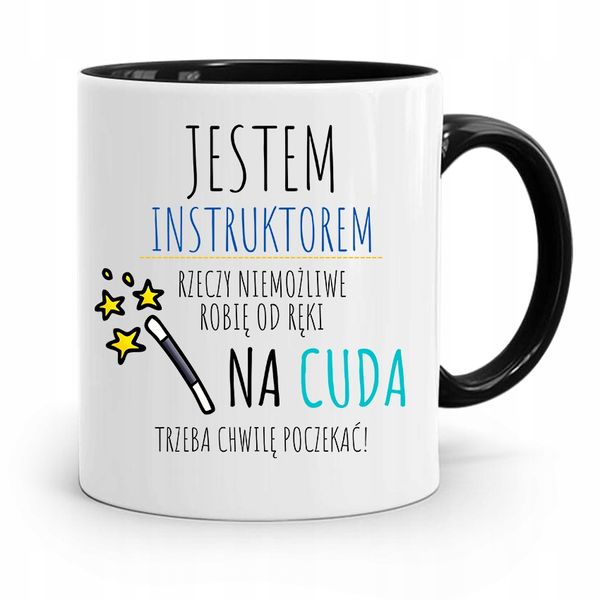 Dla Instruktora Prawa Jazdy Kubek Czarny Prezent zdjęcie 1