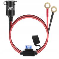 GNIAZDO ZAPALNICZKI Z BEZPIECZMIKIEM 15A 8,4mm 12V 24V PRZEWÓD 3m KONEKTORY