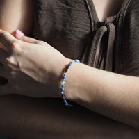 Bransoletka mix - Turmalin, Lapis Lazuli, Labradoryt, hematyt i srebro złocone