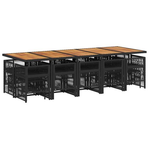 15-cz. zestaw mebli ogrodowych z poduszkami, czarny, rattan PE na Arena.pl