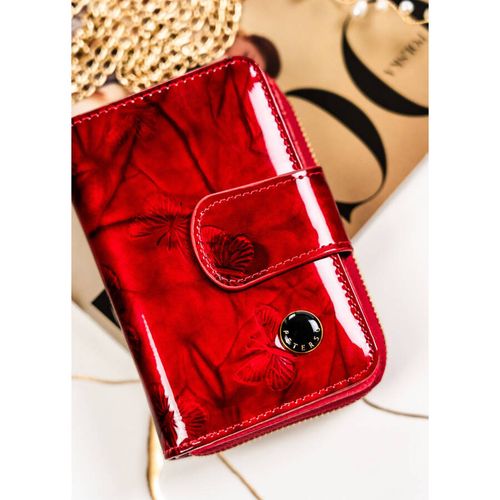 portfel damski z ochroną rfid czerwony na karty - peterson na Arena.pl