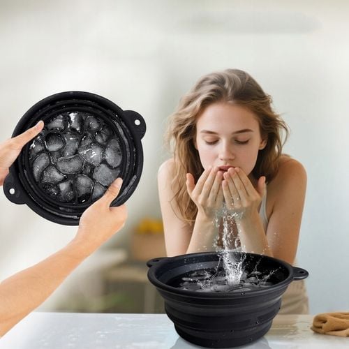 Skadana miska do kąpieli lodowej na twarzy gębokie chodzenie efekt 03 na Arena.pl