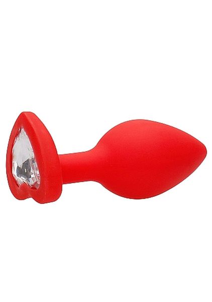 Diamond Heart Butt Plug - Regular - Red zdjęcie 7