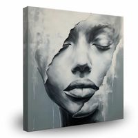 Obraz Ścienny Do Salonu PORTRET Kobiety Abstrakcja Glamour 80cm x 80cm