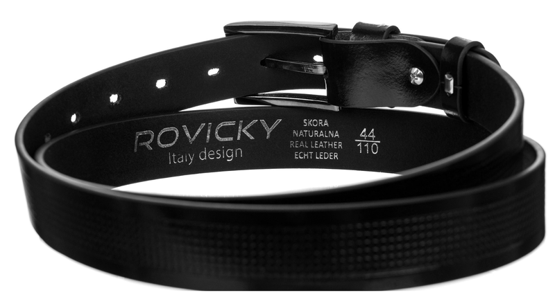 Pasek męski czarny Rovicky zdjęcie 3