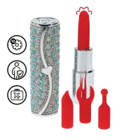 loveline tiffany model blue - kompaktowy masażer z 4 nakładkami