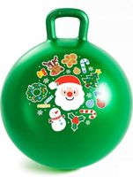 Piłka do skakania 18" z uchwytem do zabawy ŚWIĄTECZNY WZÓR zielona 45 cm