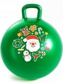 Piłka do skakania 18" z uchwytem do zabawy ŚWIĄTECZNY WZÓR zielona 45 cm