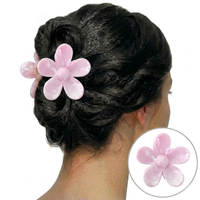 spinka do włosów klamra xl kwiat marmurek różowy 7,5 x 8cm sp379r