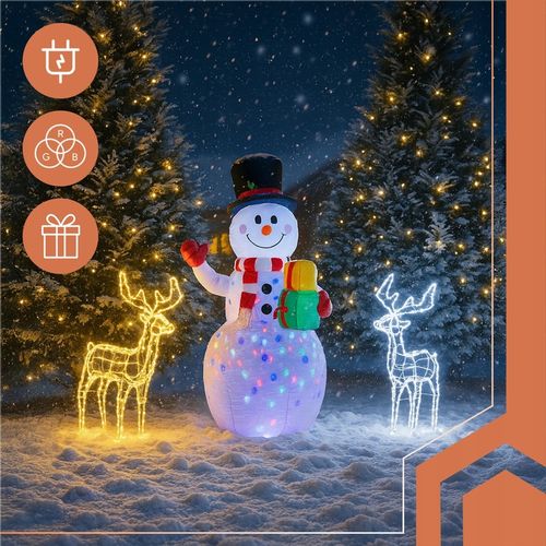 Nadmuchiwany Bałwan LED Duży Dmuchany Bałwanek Pompowany Świecący Ozdoba XL na Arena.pl