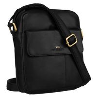 skórzana listonoszka męska do pracy w czarnym kolorze - peterson