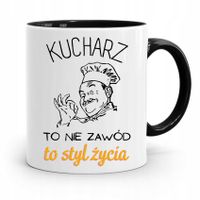 Kubek Czarny Dla Kucharza Nie Zawód To Styl Życia Z Nadrukiem Ze Zdjęciem