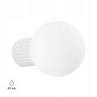 Lampa ścienna sufitowa biała ryflowana szklana biała kula 12 cm IP44 Sollux