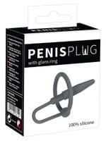 silikonowy penis plug z pierścieniem na żołądź penisplug 6,3 cm