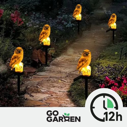 Lampa solarna led ogrodowa sowa wbijana wodoodporna czujnik zmierzchu duża na Arena.pl